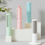 Pet hair remover brush with easy-empty collection compartment